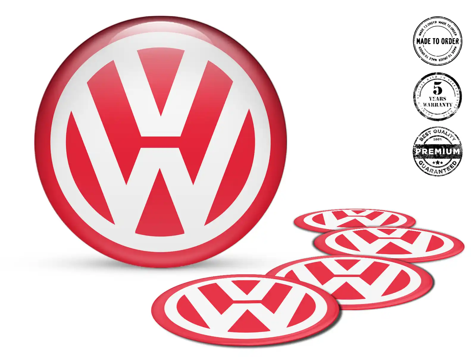 VW Silicone Sticker Style Domed Rim Emblems
